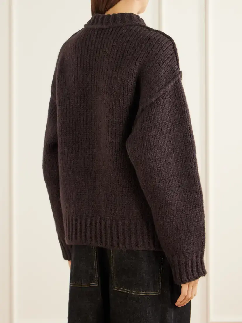 Our Legacy Ribbed Merino Wool And Alpaca-blend Sweater - Brown | Thumbnail 4 Our Legacy Ribbed Merino Wool And Alpaca-blend Sweater - Brown | Thumbnail 4