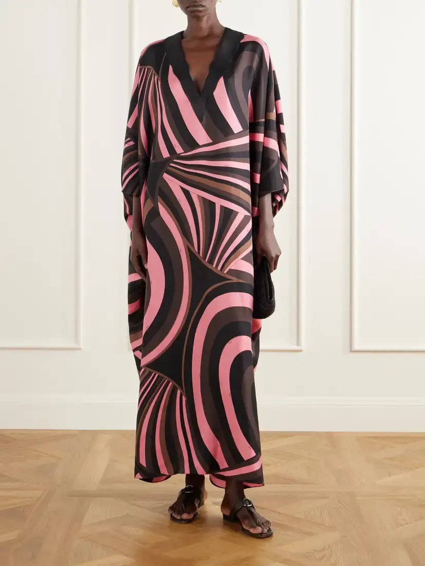 PUCCI Scalloped Printed Silk-twill Kaftan | Thumbnail 2 PUCCI Scalloped Printed Silk-twill Kaftan | Thumbnail 2