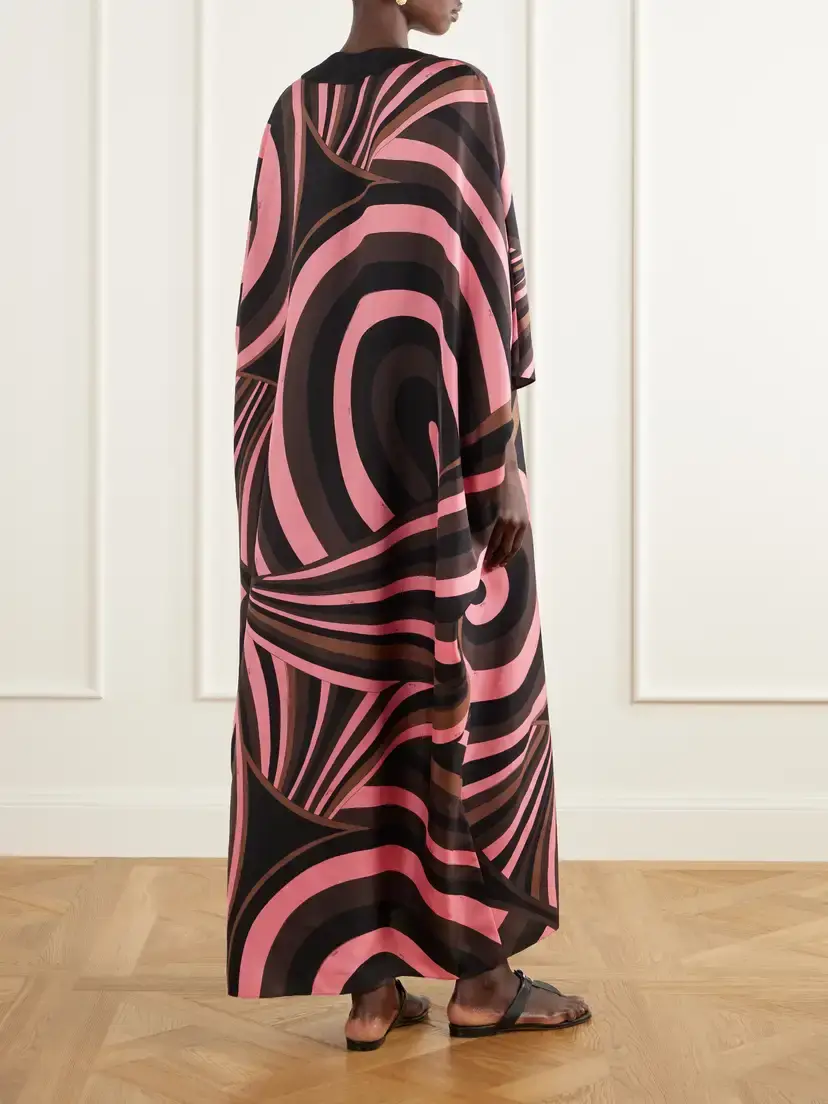 PUCCI Scalloped Printed Silk-twill Kaftan | Thumbnail 3 PUCCI Scalloped Printed Silk-twill Kaftan | Thumbnail 3