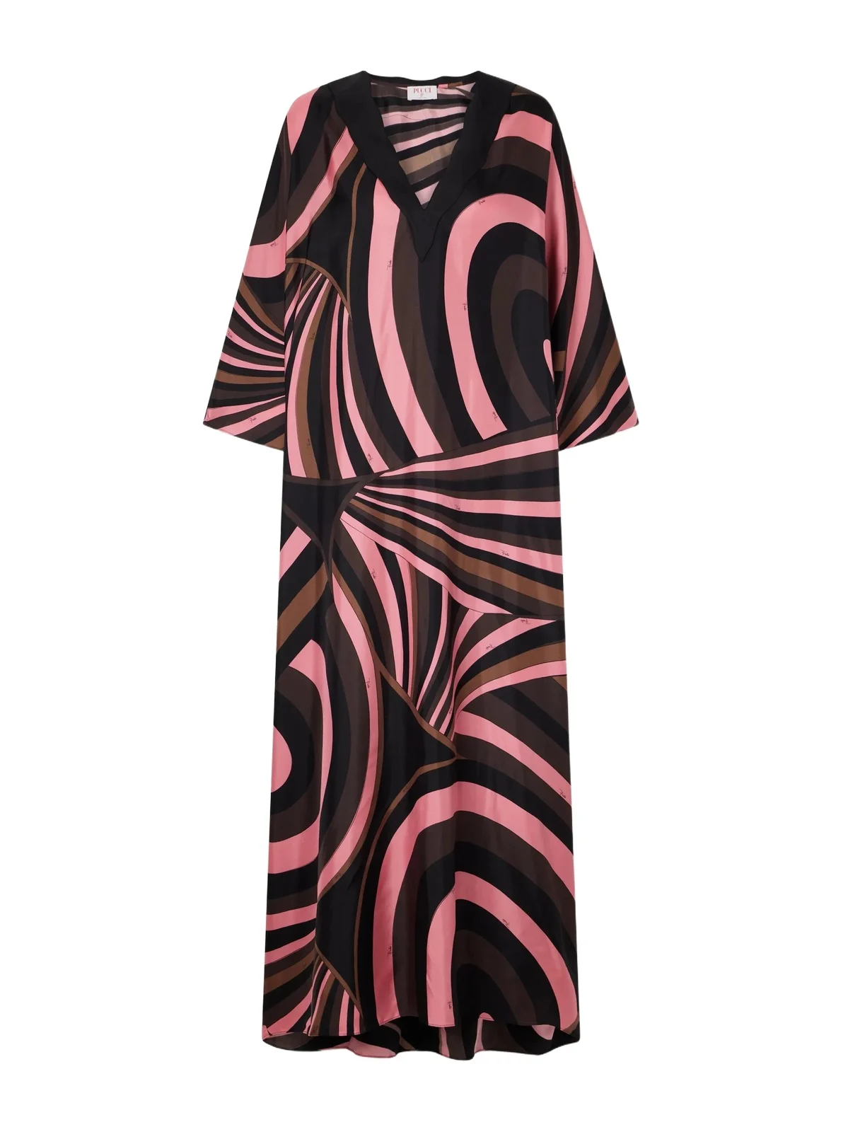 PUCCI Scalloped Printed Silk-twill Kaftan