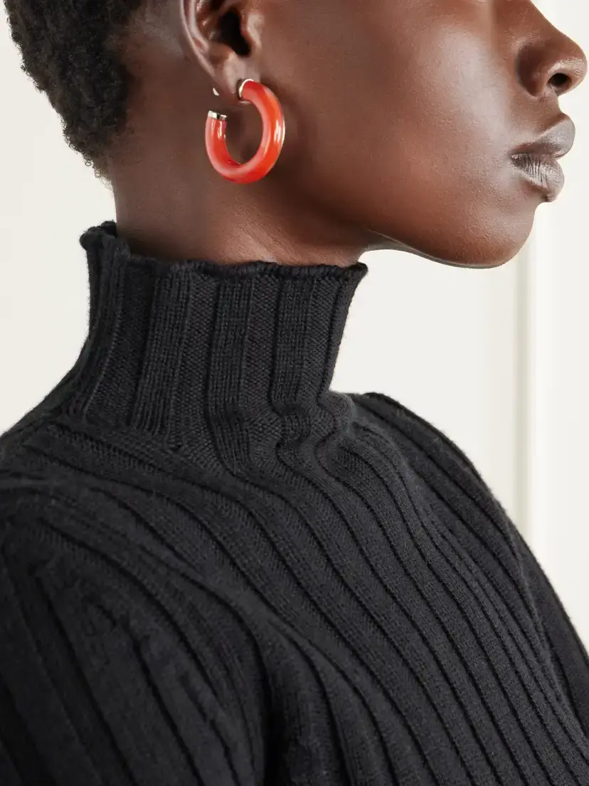 Alaïa Ray Silver-tone Resin Hoop Earrings | Thumbnail 2 Alaïa Ray Silver-tone Resin Hoop Earrings | Thumbnail 2