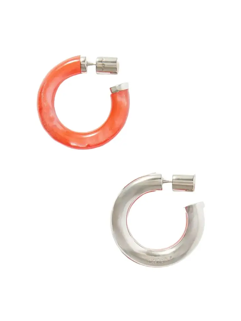 Ray Silver-tone Resin Hoop Earrings Ray Silver-tone Resin Hoop Earrings