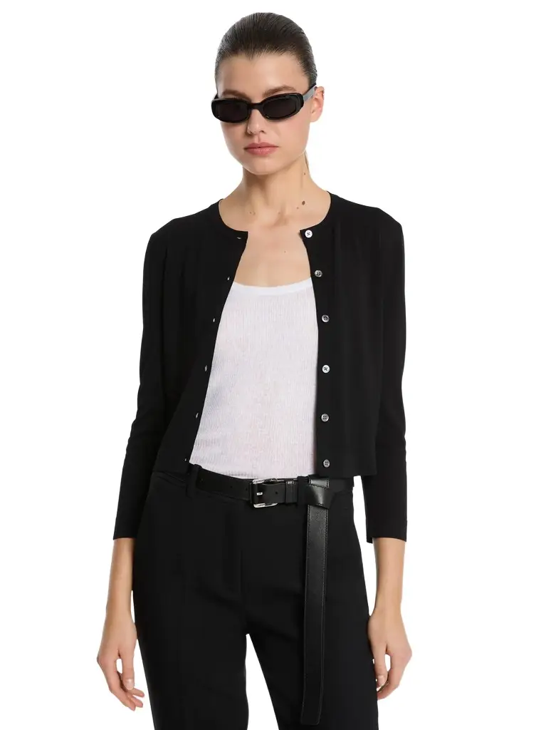 Michael Kors Collection Stretch Viscose Baby Cardigan in Black