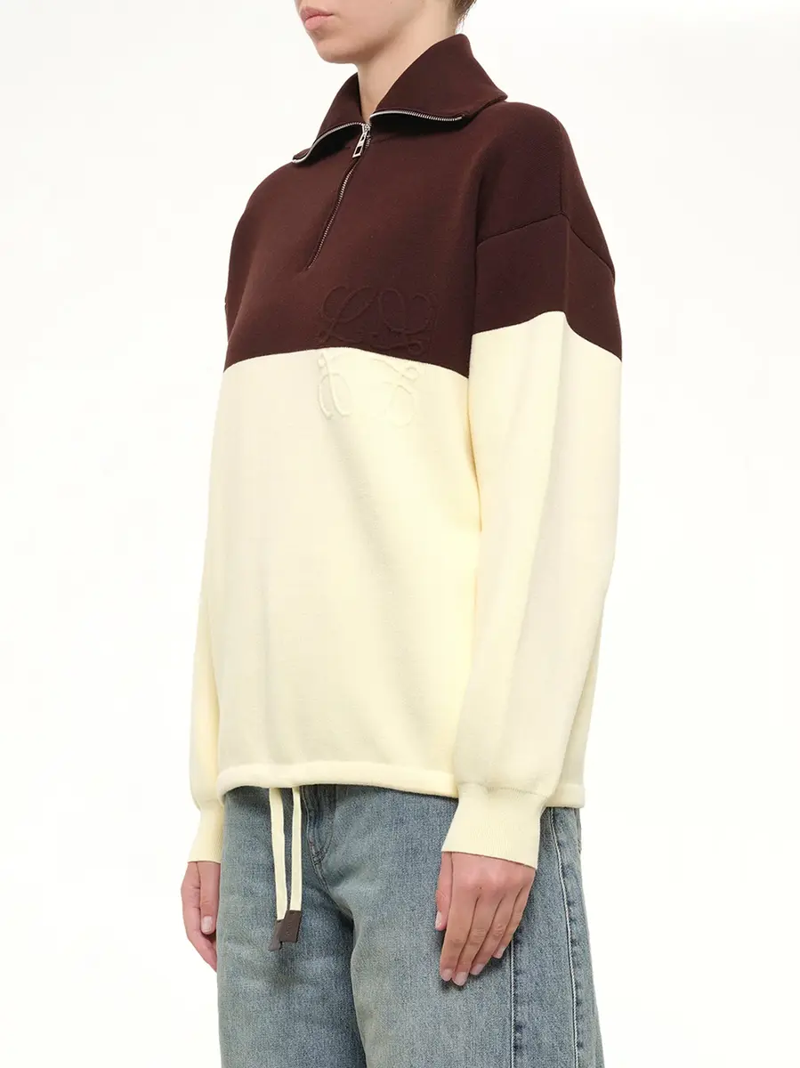 Loewe Quarterzip Sweater in Brown/yellow | Thumbnail 3 Loewe Quarterzip Sweater in Brown/yellow | Thumbnail 3