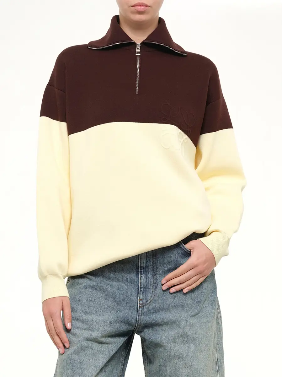 Loewe Quarterzip Sweater in Brown/yellow | Thumbnail 6 Loewe Quarterzip Sweater in Brown/yellow | Thumbnail 6