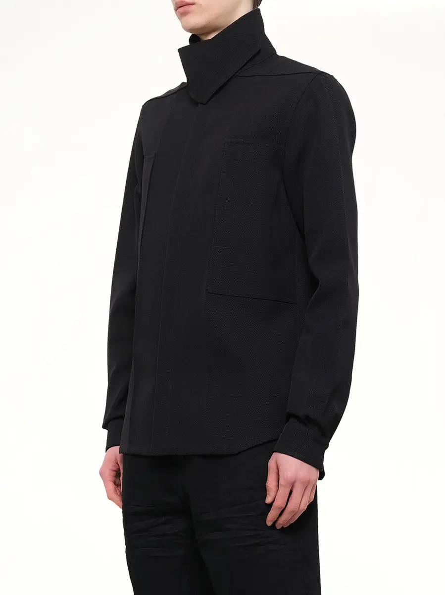 Rick Owens Tower Wool Outershirt | Thumbnail 3 Rick Owens Tower Wool Outershirt | Thumbnail 3