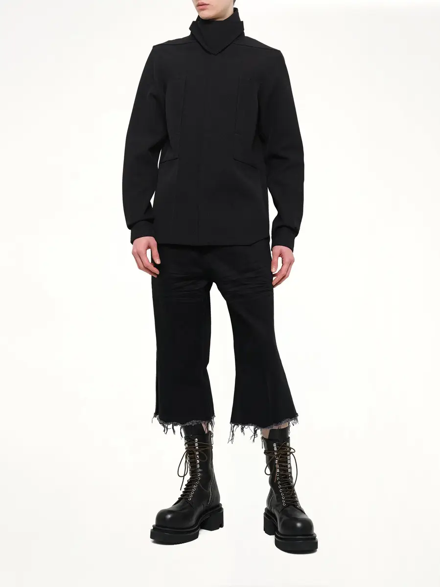 Rick Owens Tower Wool Outershirt | Thumbnail 4 Rick Owens Tower Wool Outershirt | Thumbnail 4