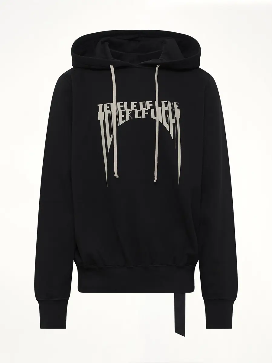 RICK OWENS DRKSHDW Tower of Light Oversized Hoodie in Black/pearl | Thumbnail 2