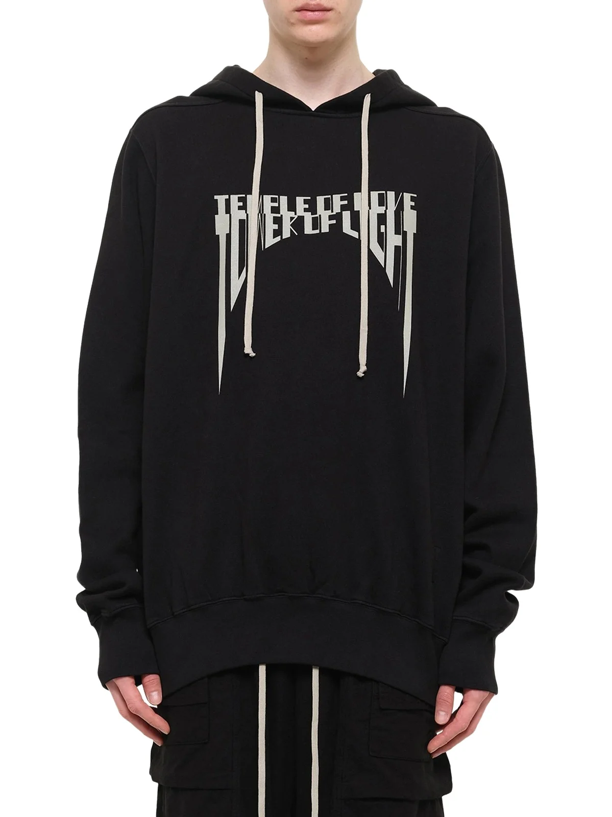 RICK OWENS DRKSHDW Tower of Light Oversized Hoodie in Black/pearl