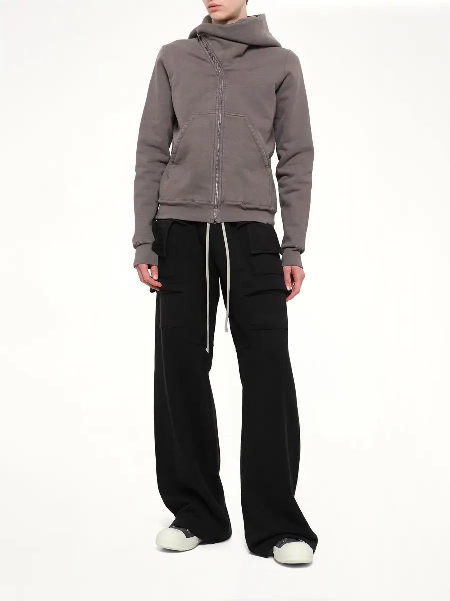 RICK OWENS DRKSHDW Megafelpa Mountain Hoodie in Gravel | Thumbnail 4