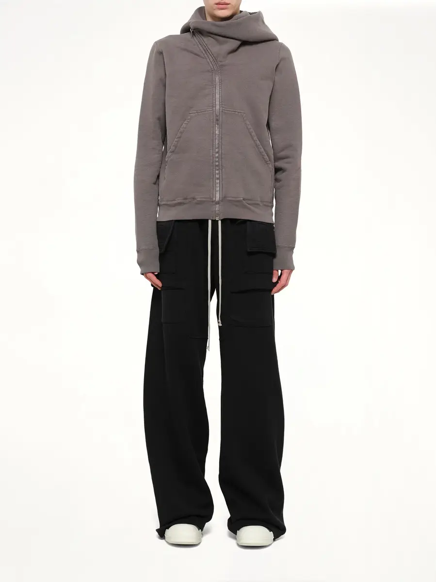 RICK OWENS DRKSHDW Megafelpa Mountain Hoodie in Gravel | Thumbnail 7