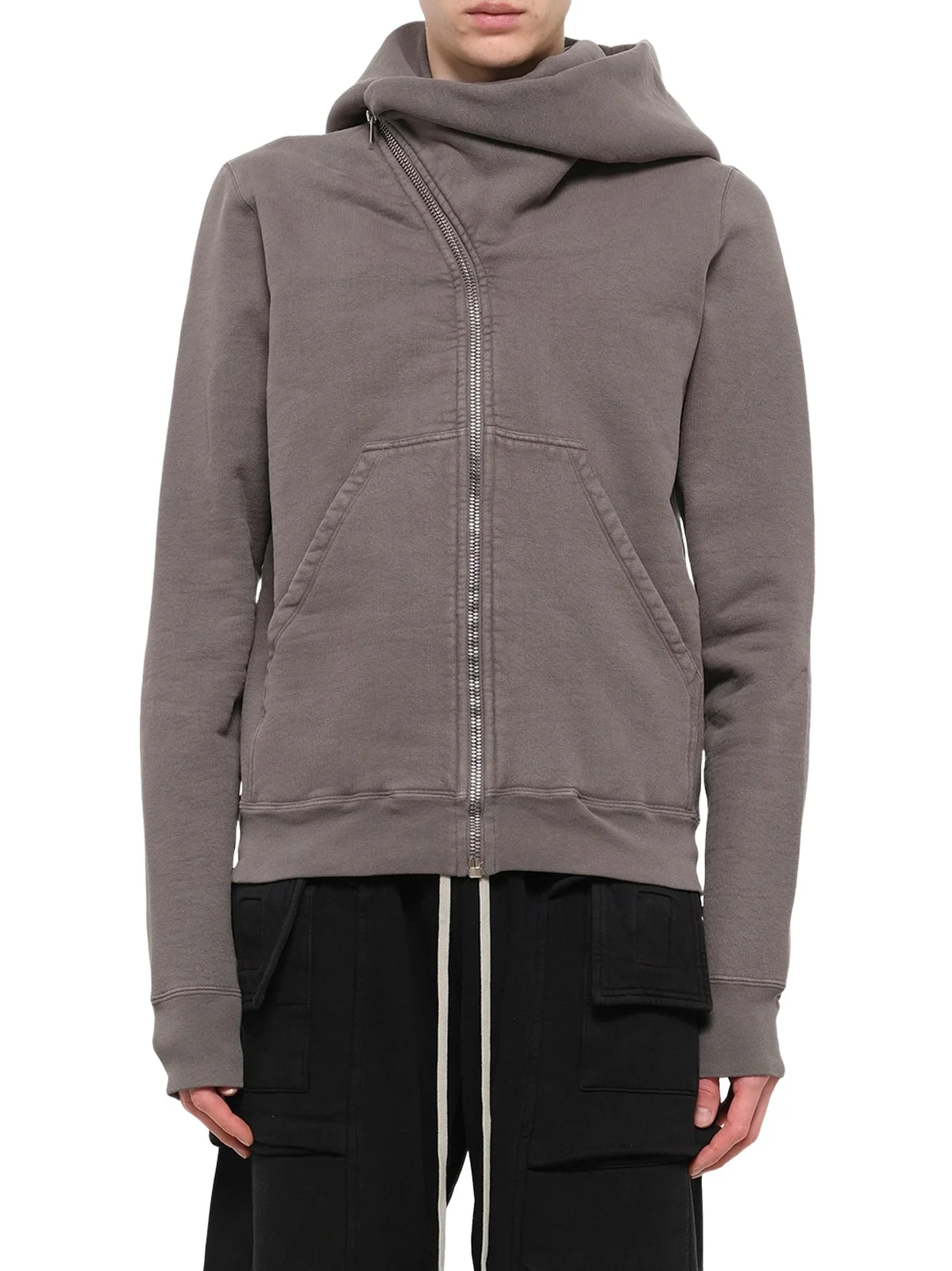 RICK OWENS DRKSHDW Megafelpa Mountain Hoodie in Gravel