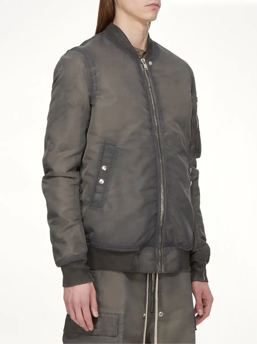 RICK OWENS DRKSHDW Nylon Classic Flight Jacket in Dark Dust | Thumbnail 3 RICK OWENS DRKSHDW Nylon Classic Flight Jacket in Dark Dust | Thumbnail 3