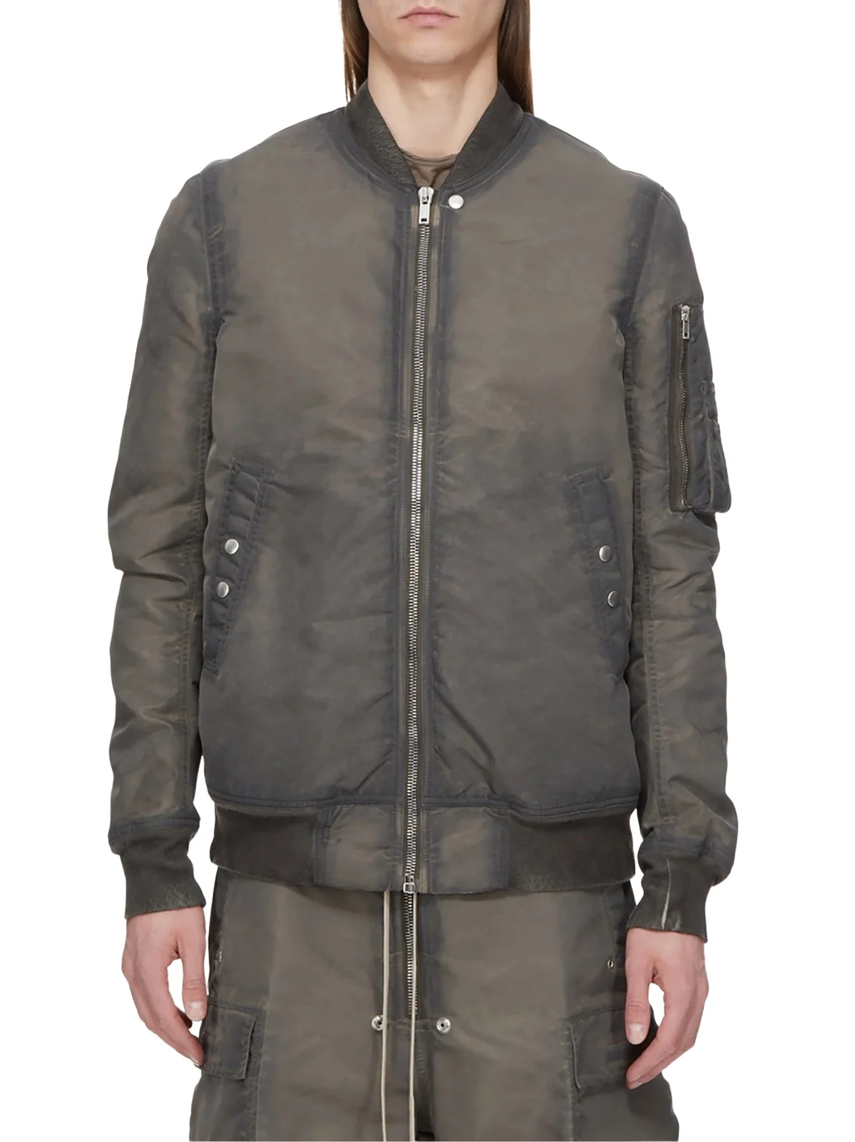 RICK OWENS DRKSHDW Nylon Classic Flight Jacket in Dark Dust