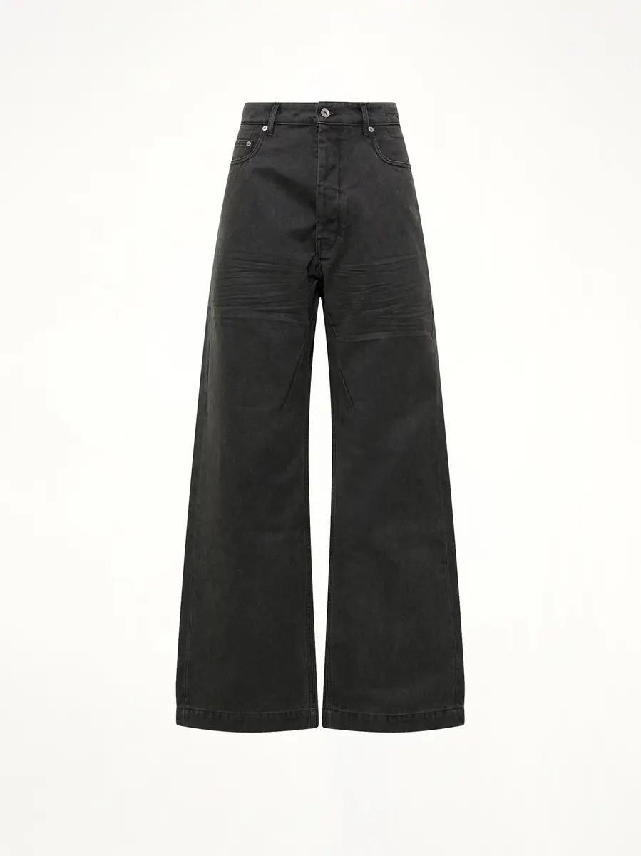 RICK OWENS DRKSHDW Cotton Canvas Geth Jeans in Gravel | Thumbnail 2 RICK OWENS DRKSHDW Cotton Canvas Geth Jeans in Gravel | Thumbnail 2