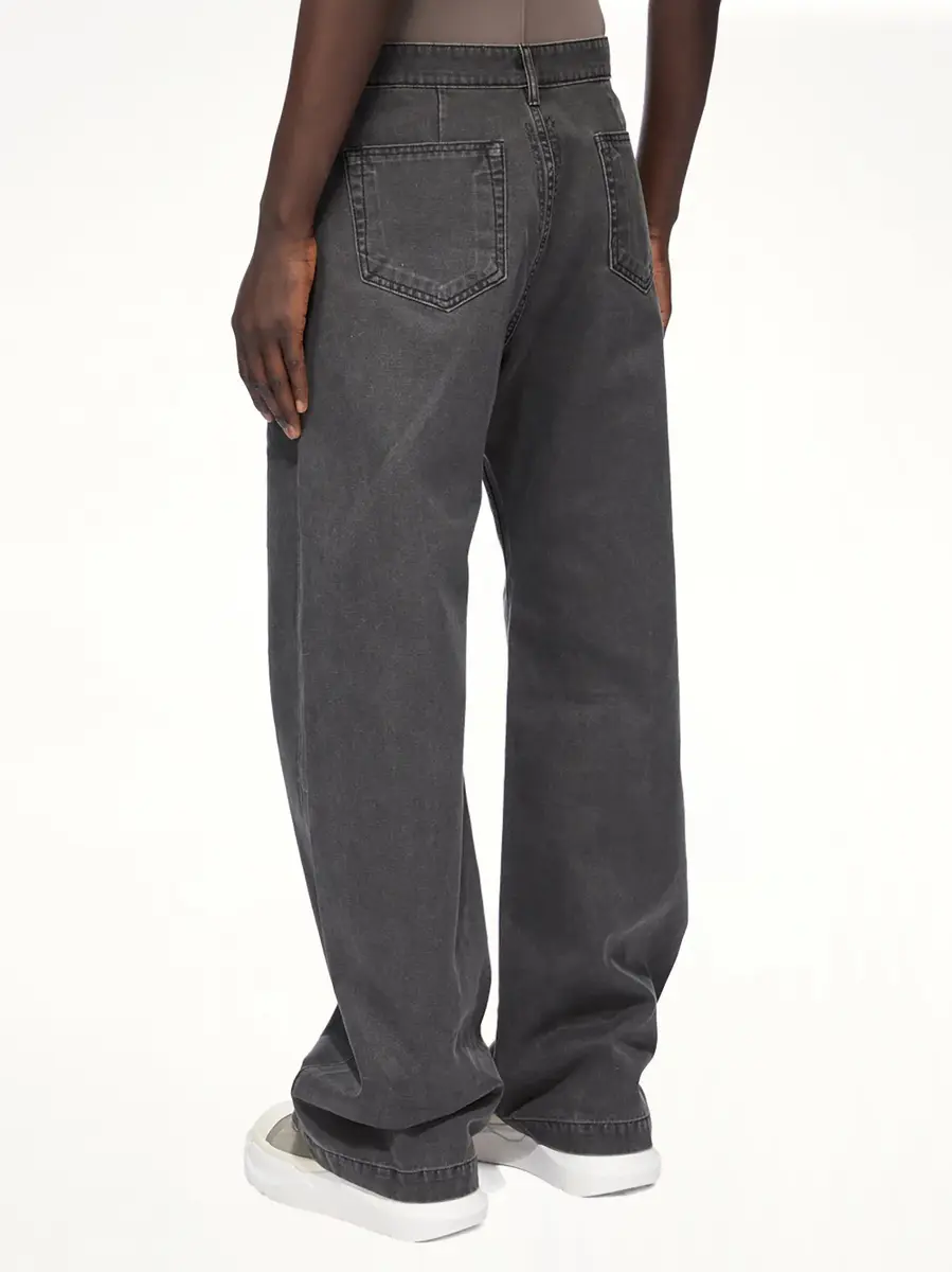 RICK OWENS DRKSHDW Cotton Canvas Geth Jeans in Gravel | Thumbnail 3 RICK OWENS DRKSHDW Cotton Canvas Geth Jeans in Gravel | Thumbnail 3