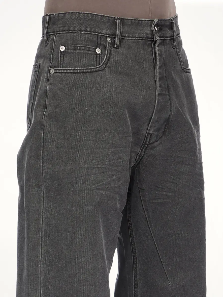 RICK OWENS DRKSHDW Cotton Canvas Geth Jeans in Gravel | Thumbnail 4 RICK OWENS DRKSHDW Cotton Canvas Geth Jeans in Gravel | Thumbnail 4