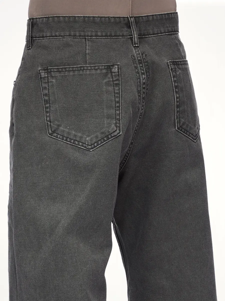 RICK OWENS DRKSHDW Cotton Canvas Geth Jeans in Gravel | Thumbnail 5 RICK OWENS DRKSHDW Cotton Canvas Geth Jeans in Gravel | Thumbnail 5