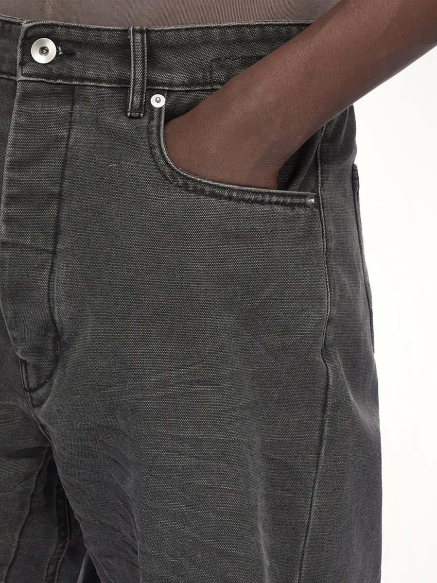 RICK OWENS DRKSHDW Cotton Canvas Geth Jeans in Gravel | Thumbnail 6 RICK OWENS DRKSHDW Cotton Canvas Geth Jeans in Gravel | Thumbnail 6