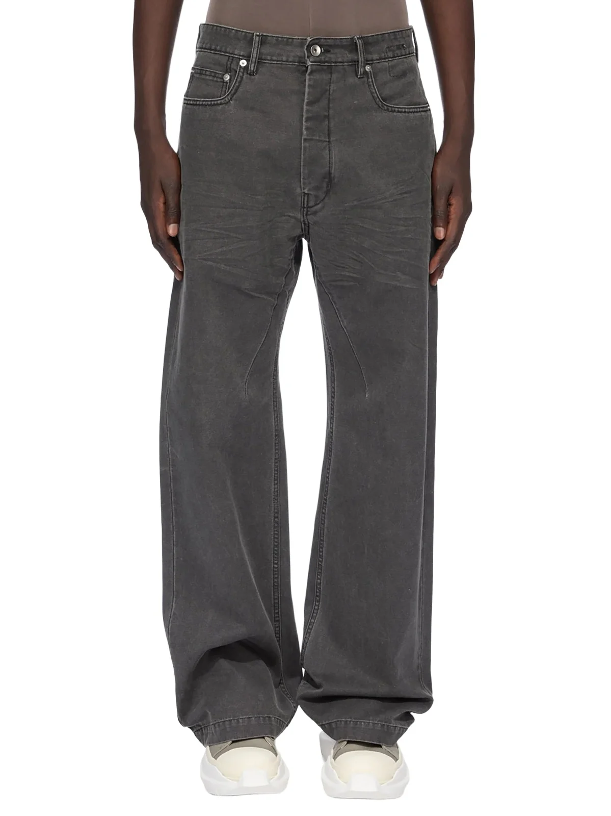 RICK OWENS DRKSHDW Cotton Canvas Geth Jeans in Gravel