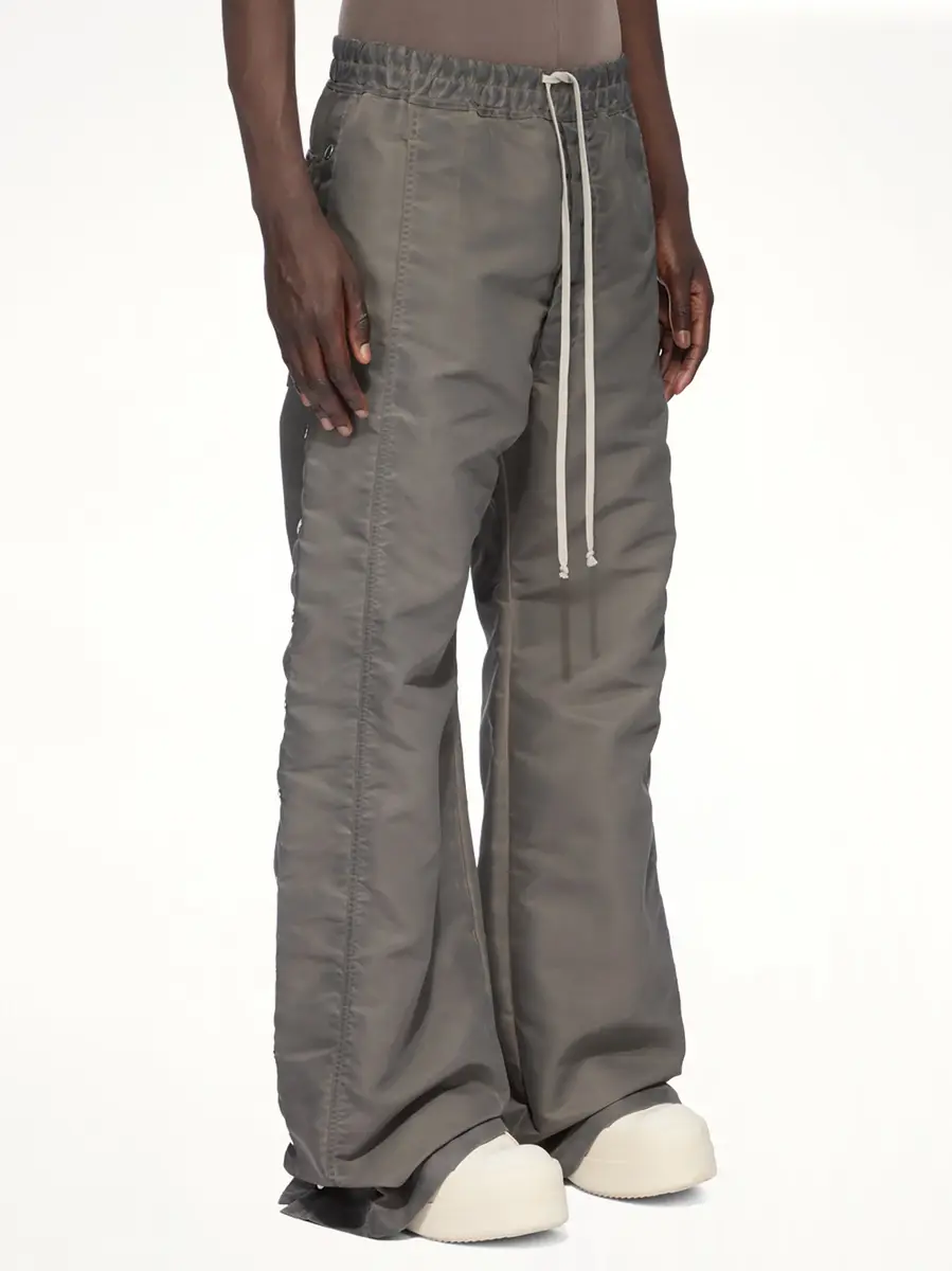 RICK OWENS DRKSHDW Nylon Wide Pusher Pants in Dark Dust | Thumbnail 3