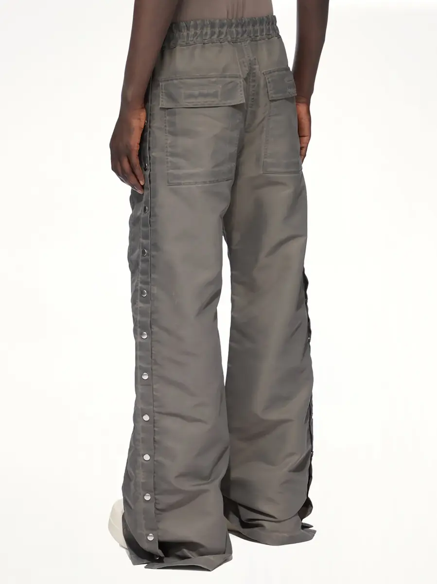 RICK OWENS DRKSHDW Nylon Wide Pusher Pants in Dark Dust | Thumbnail 4