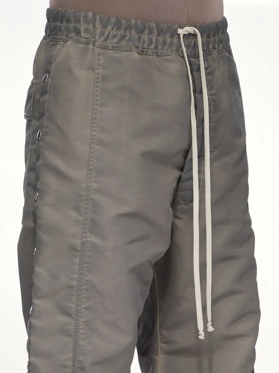 RICK OWENS DRKSHDW Nylon Wide Pusher Pants in Dark Dust | Thumbnail 5