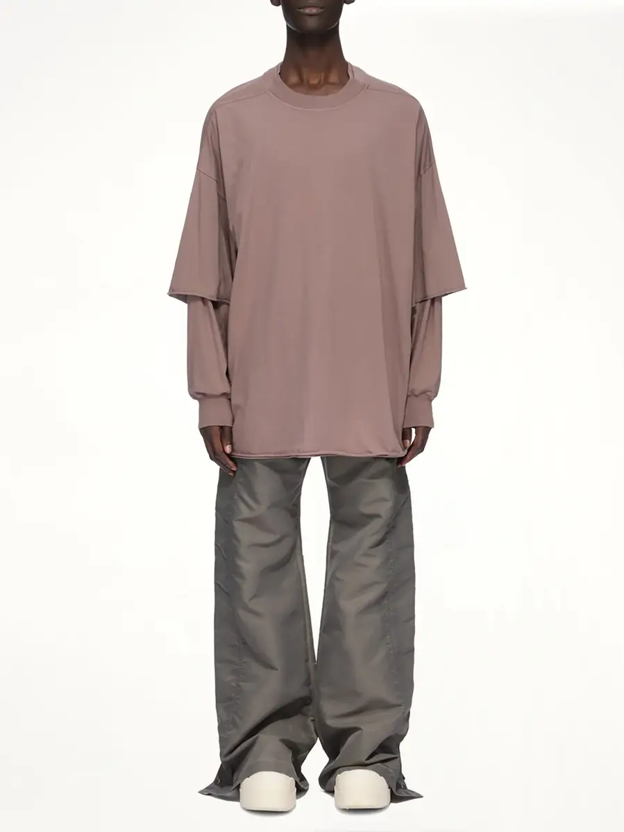 RICK OWENS DRKSHDW Nylon Wide Pusher Pants in Dark Dust | Thumbnail 8