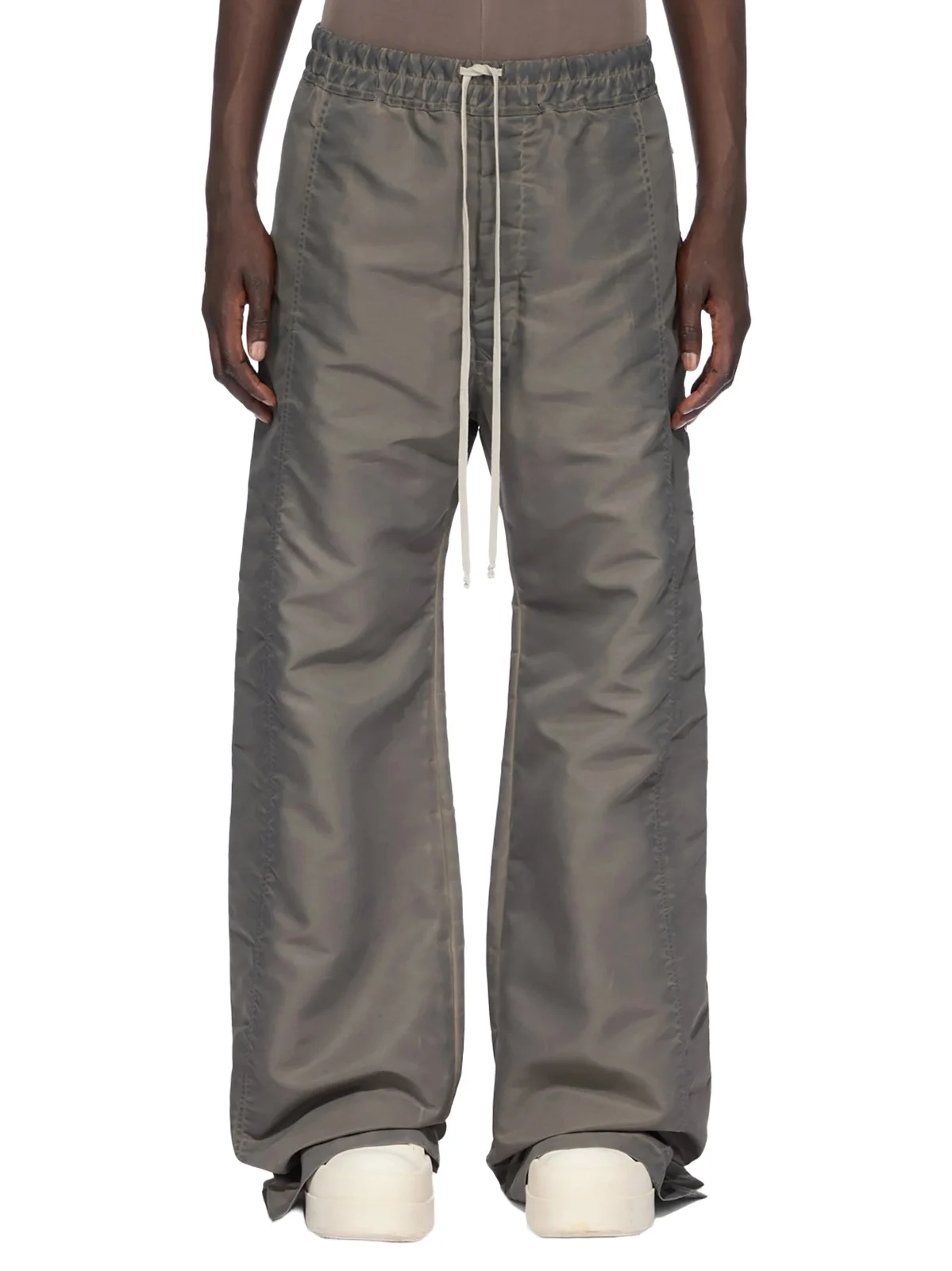 RICK OWENS DRKSHDW Nylon Wide Pusher Pants in Dark Dust