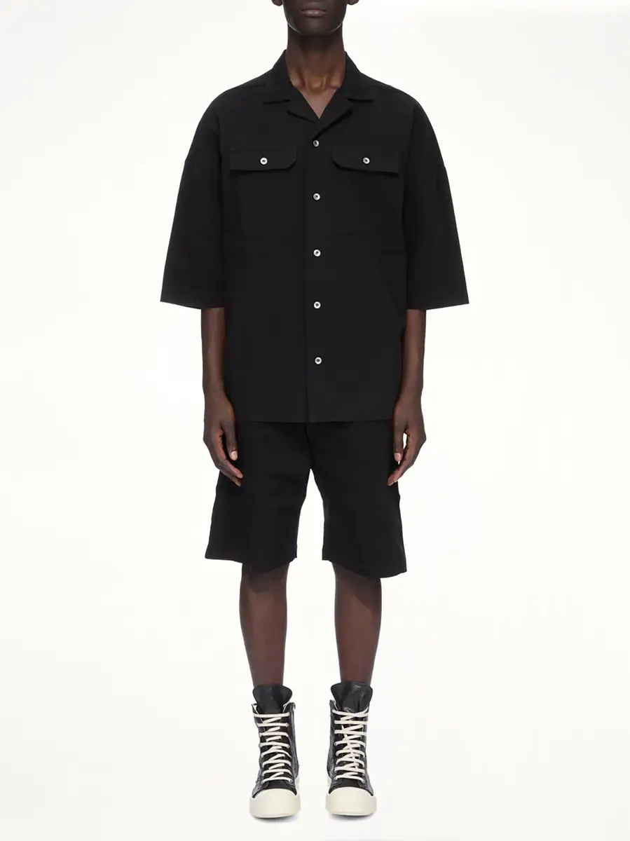 RICK OWENS DRKSHDW Cotton Twill Pusher Shorts | Thumbnail 7