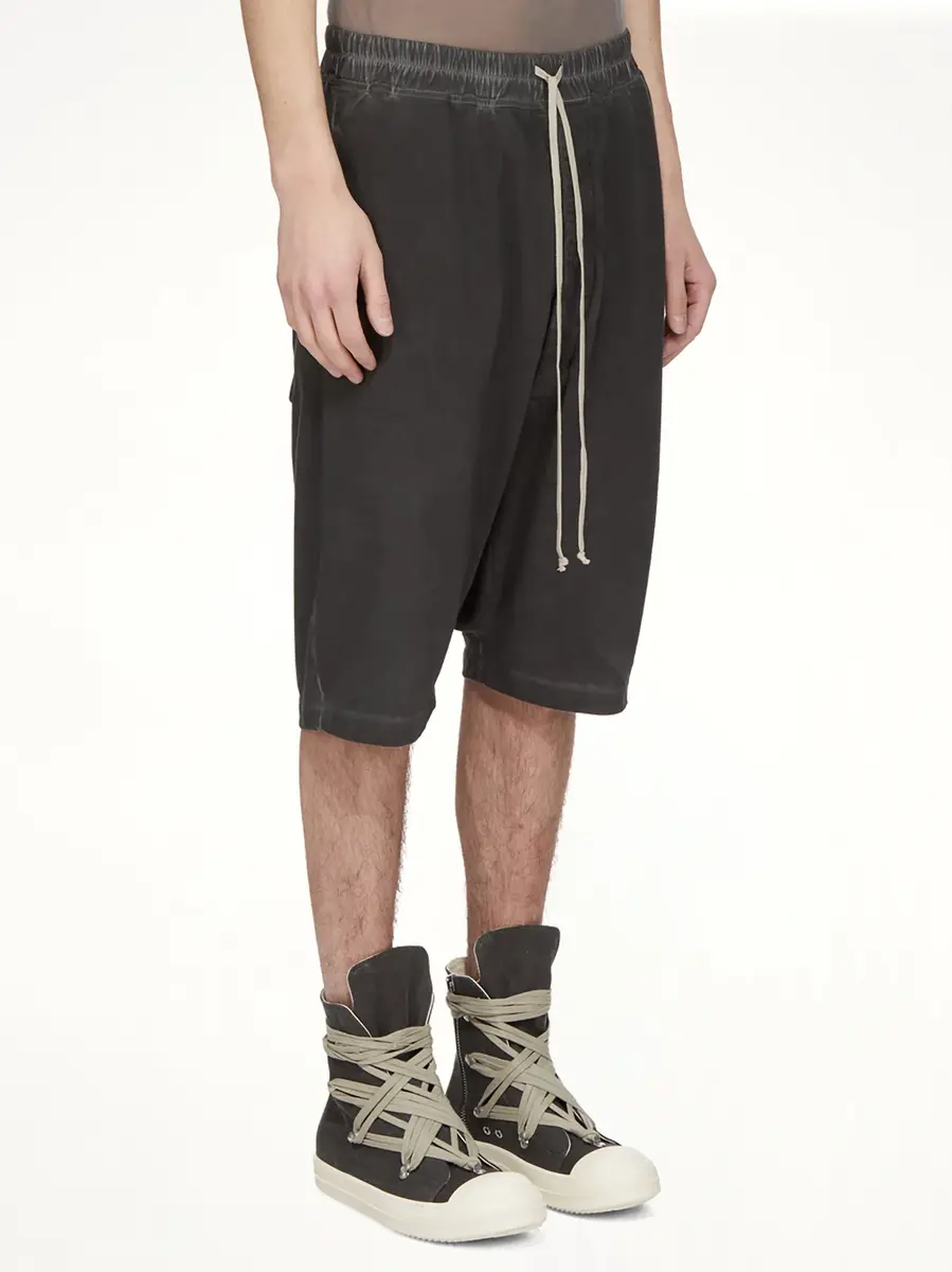 RICK OWENS DRKSHDW Drawstring Pods in Faded Black | Thumbnail 3 RICK OWENS DRKSHDW Drawstring Pods in Faded Black | Thumbnail 3