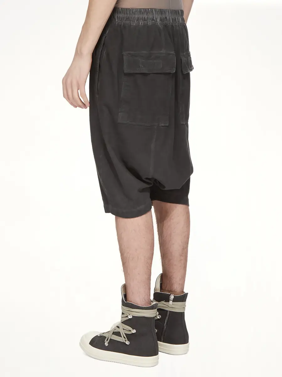 RICK OWENS DRKSHDW Drawstring Pods in Faded Black | Thumbnail 4 RICK OWENS DRKSHDW Drawstring Pods in Faded Black | Thumbnail 4