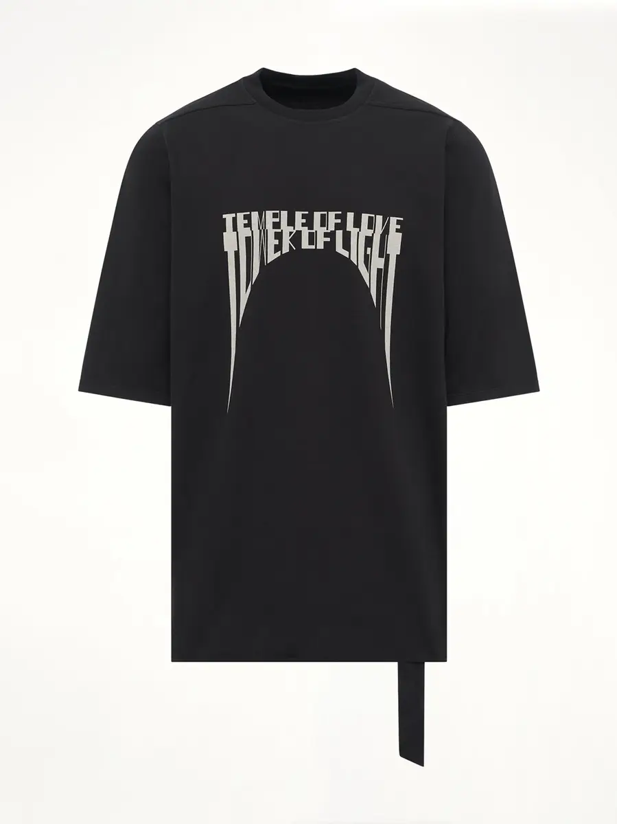 RICK OWENS DRKSHDW Tower of Light Jumbo SS T-shirt in Black/pearl | Thumbnail 2