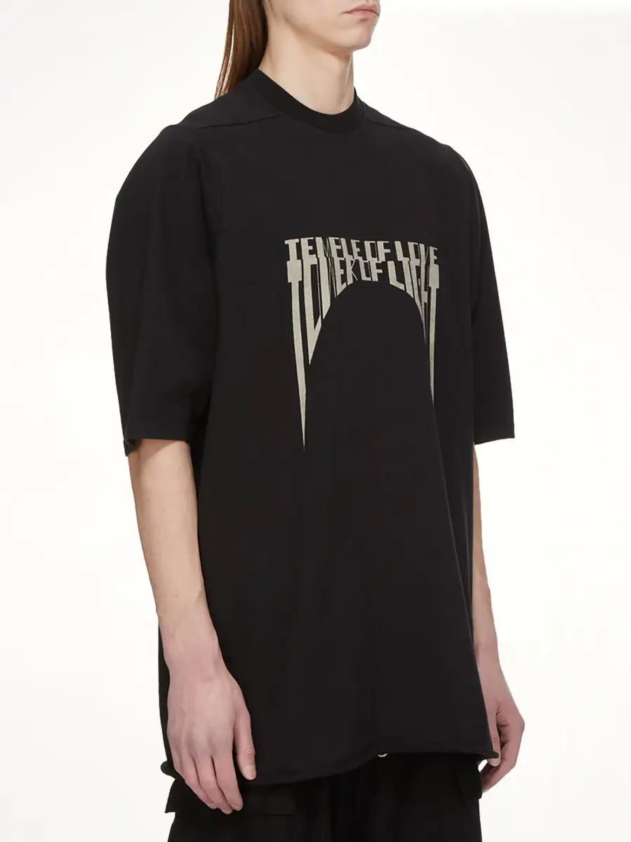 RICK OWENS DRKSHDW Tower of Light Jumbo SS T-shirt in Black/pearl | Thumbnail 3