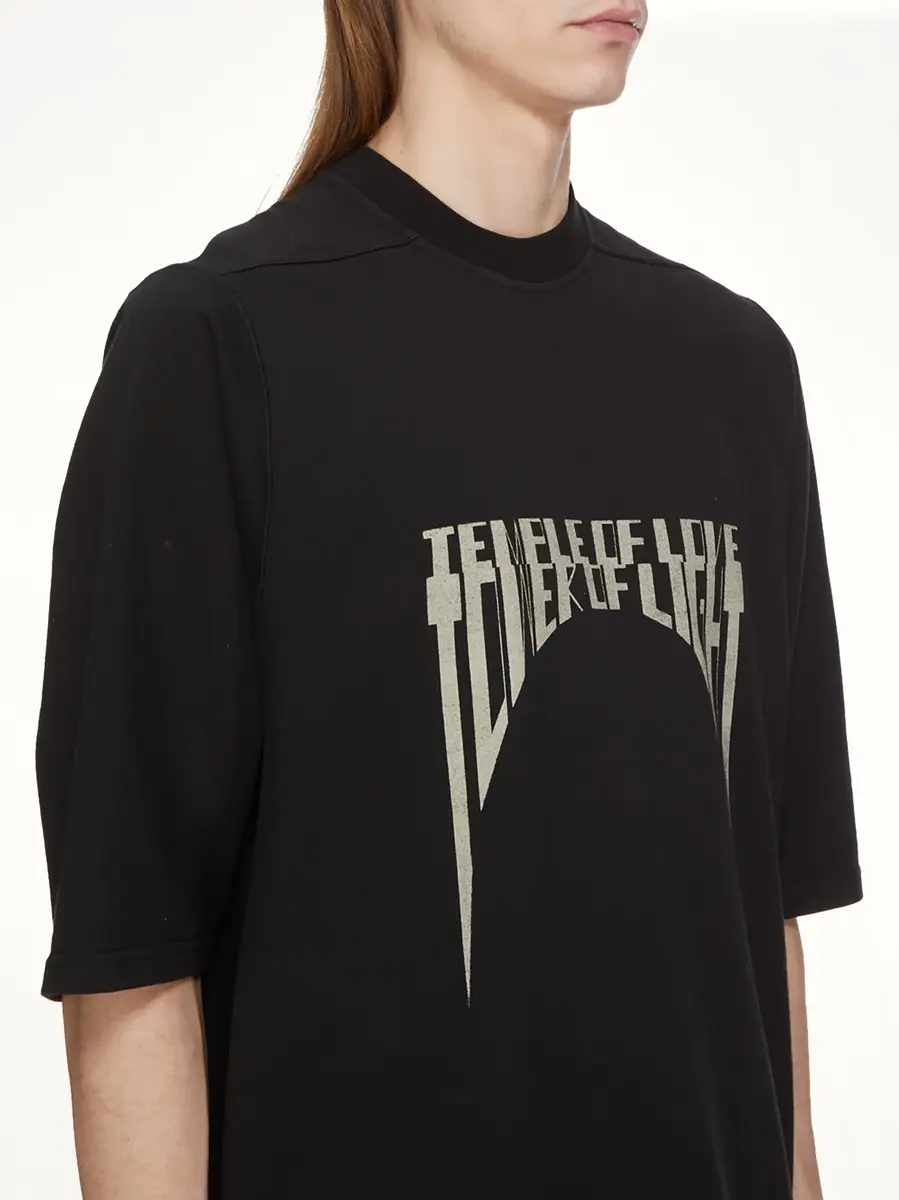 RICK OWENS DRKSHDW Tower of Light Jumbo SS T-shirt in Black/pearl | Thumbnail 5