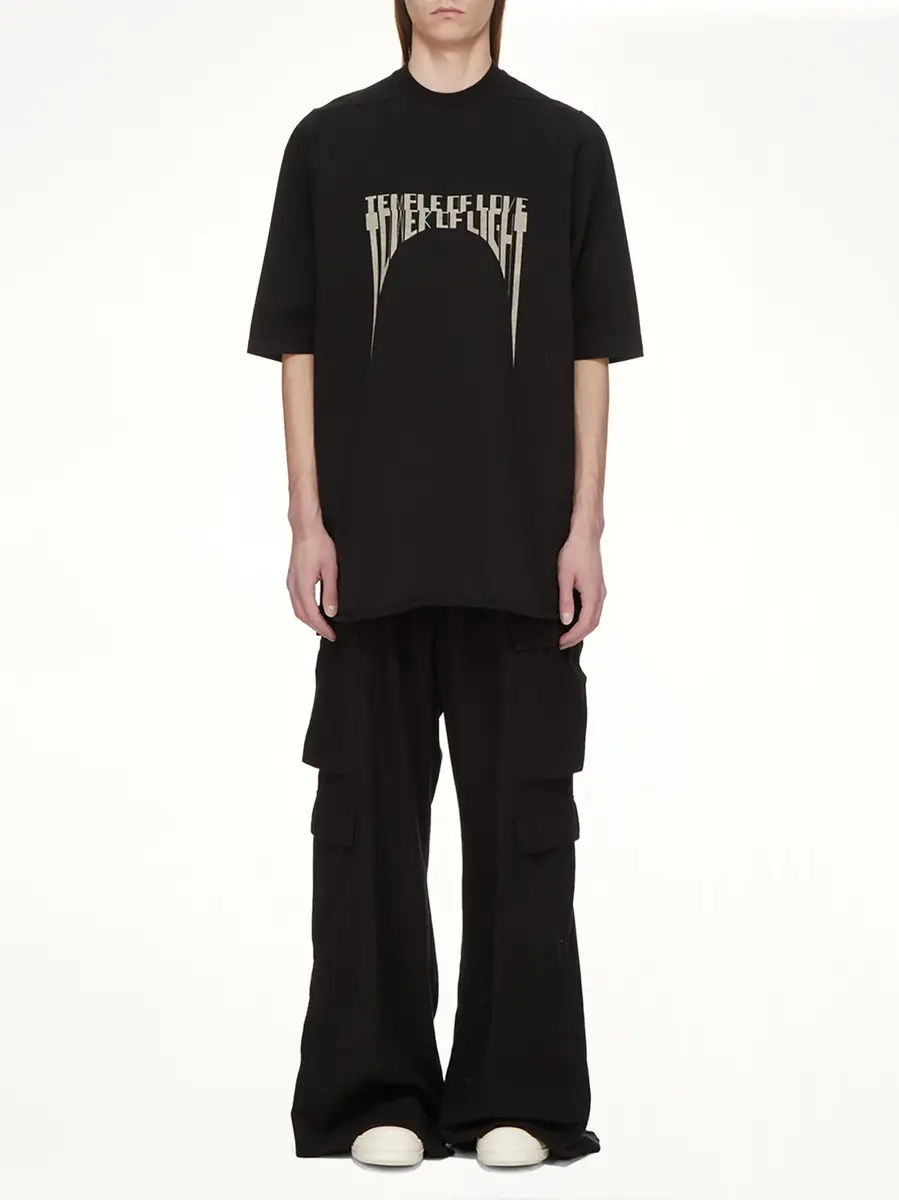 RICK OWENS DRKSHDW Tower of Light Jumbo SS T-shirt in Black/pearl | Thumbnail 7