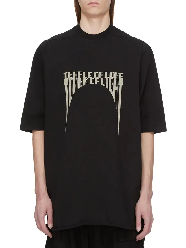 RICK OWENS DRKSHDW Tower of Light Jumbo SS T-shirt in Black/pearl