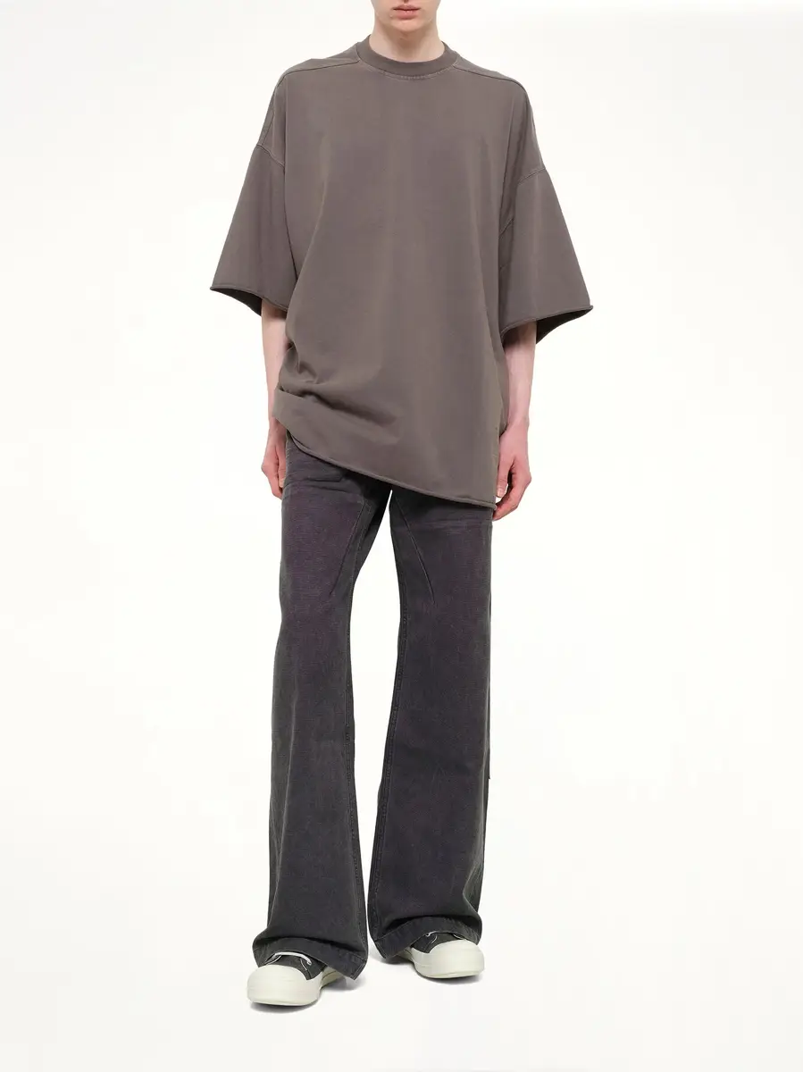 RICK OWENS DRKSHDW Heavy Jersey Tommy T-shirt in Gravel | Thumbnail 4 RICK OWENS DRKSHDW Heavy Jersey Tommy T-shirt in Gravel | Thumbnail 4