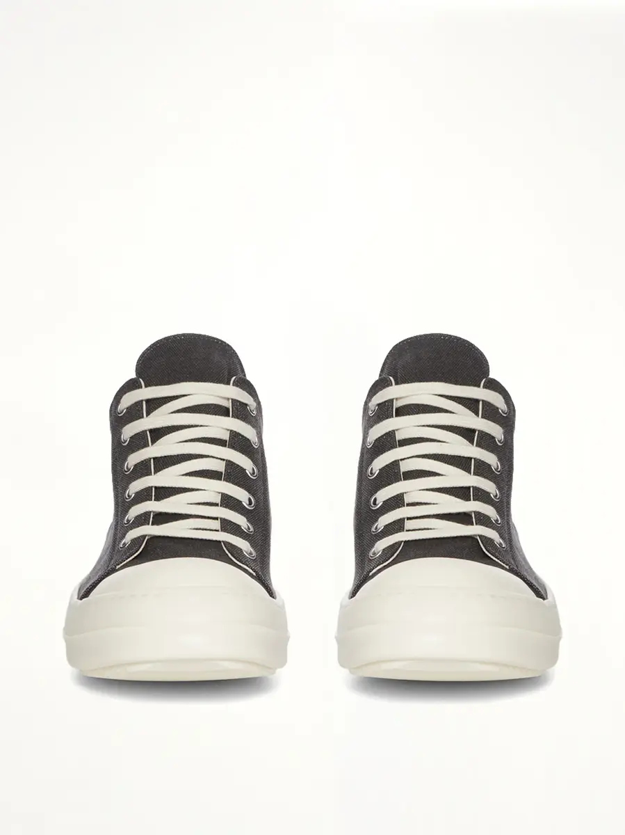 RICK OWENS DRKSHDW Canvas Low Sneaks in Gravel | Thumbnail 3 RICK OWENS DRKSHDW Canvas Low Sneaks in Gravel | Thumbnail 3