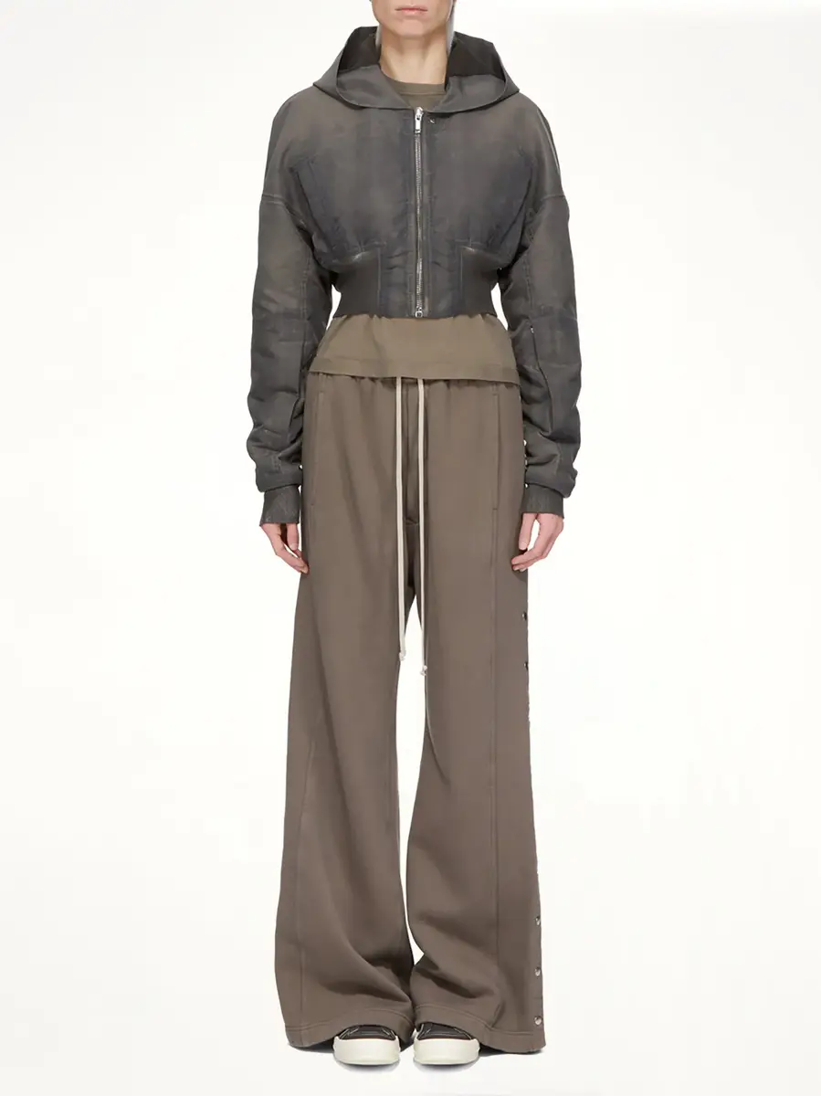 RICK OWENS DRKSHDW Washed Nylon Hooded Cropped Flight in Dark Dust | Thumbnail 9 RICK OWENS DRKSHDW Washed Nylon Hooded Cropped Flight in Dark Dust | Thumbnail 9