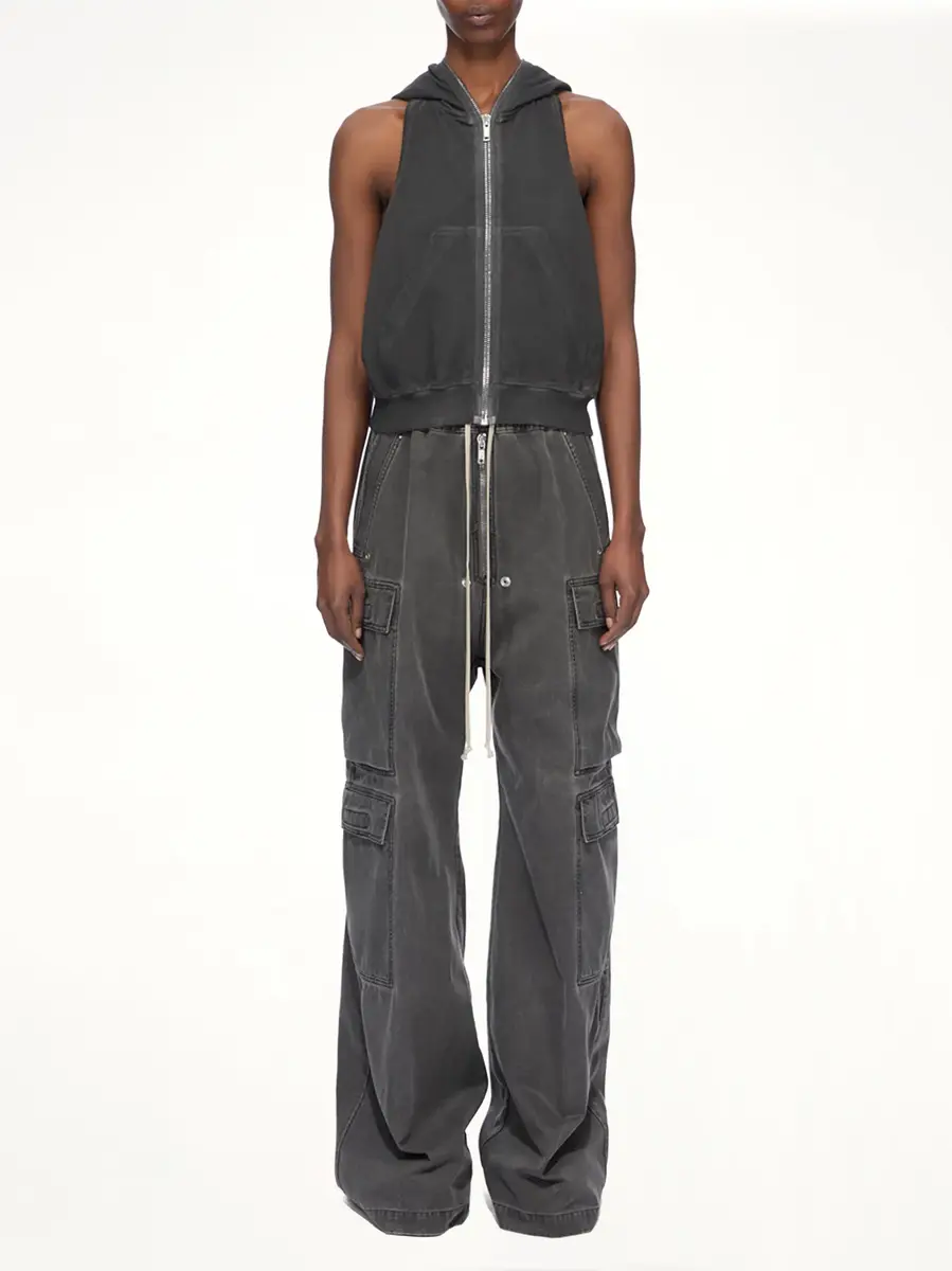 RICK OWENS DRKSHDW Canvas Double Cargo Jumbo Belas in Gravel | Thumbnail 8