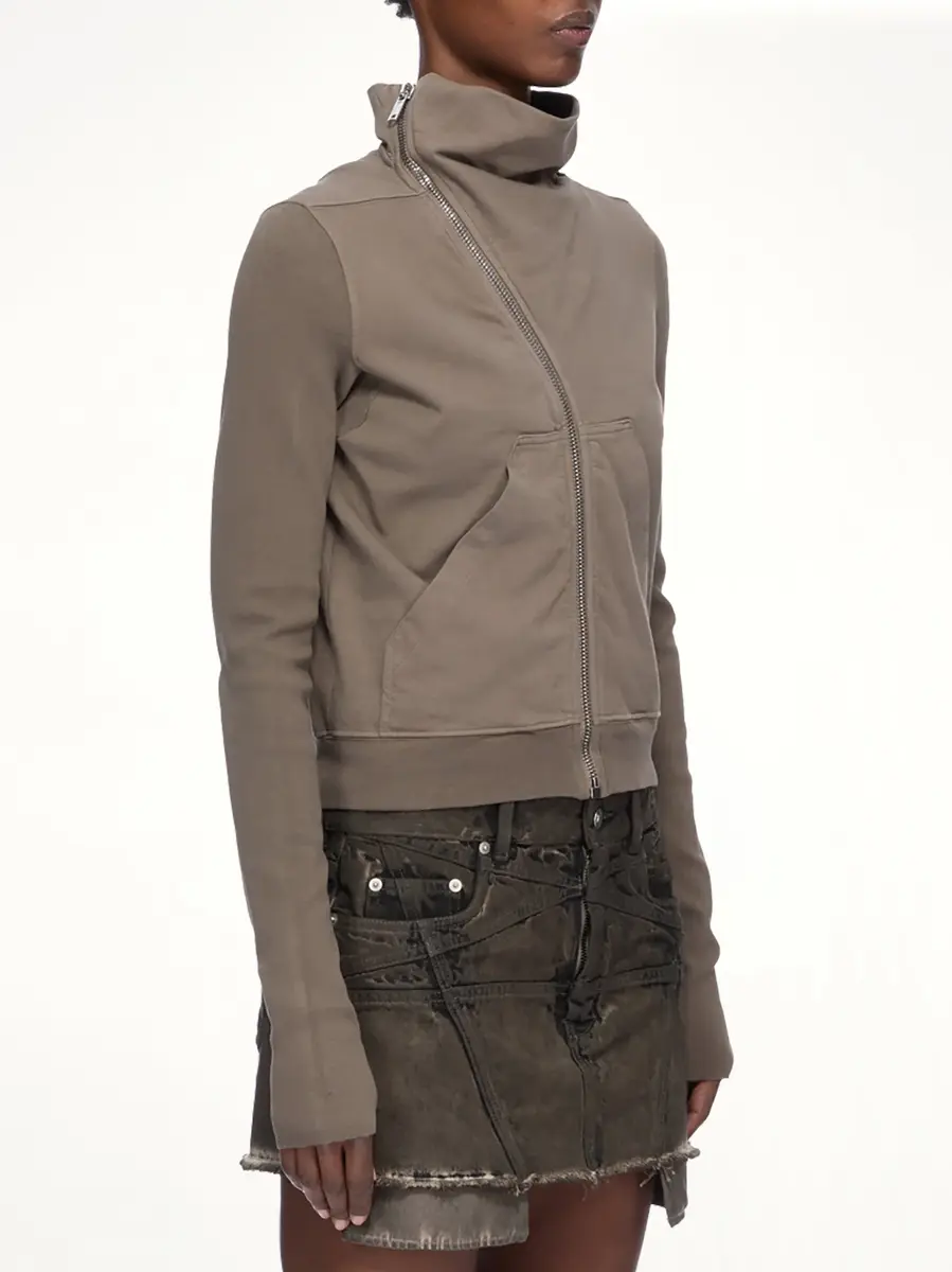 RICK OWENS DRKSHDW Compact Jersey Mountain Sweatshirt in Dust | Thumbnail 3