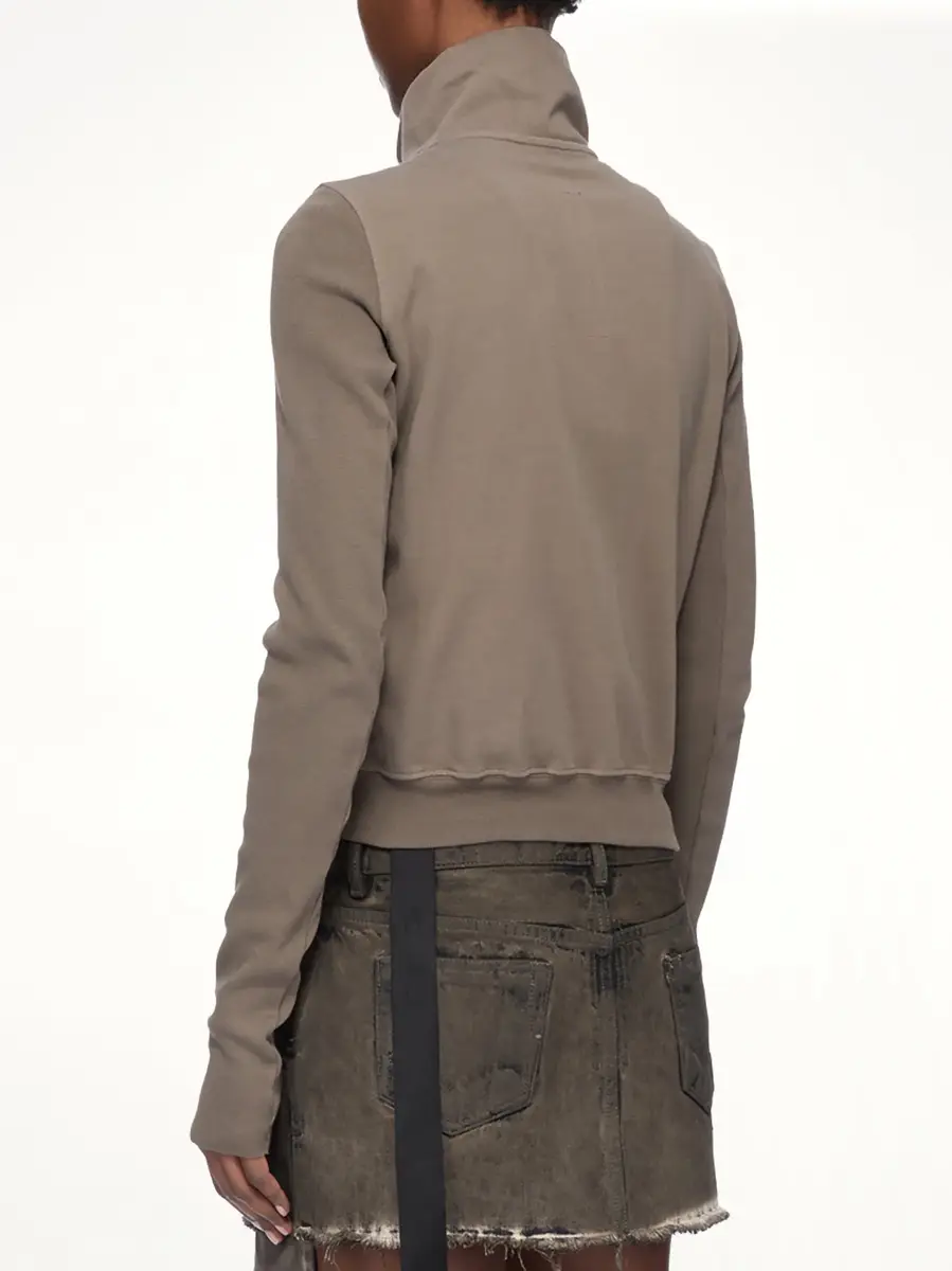 RICK OWENS DRKSHDW Compact Jersey Mountain Sweatshirt in Dust | Thumbnail 4