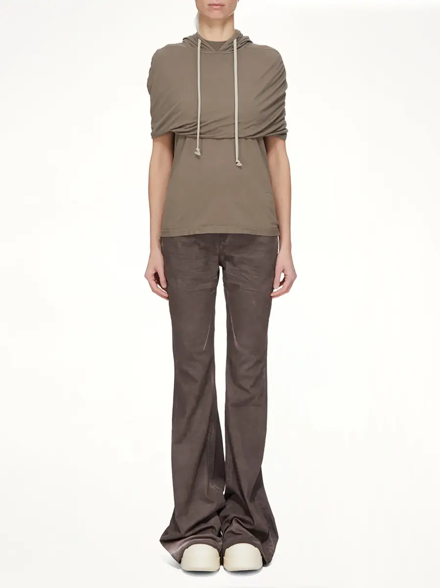 RICK OWENS DRKSHDW Cotton Jersey Small Level T-shirt in Dust | Thumbnail 7