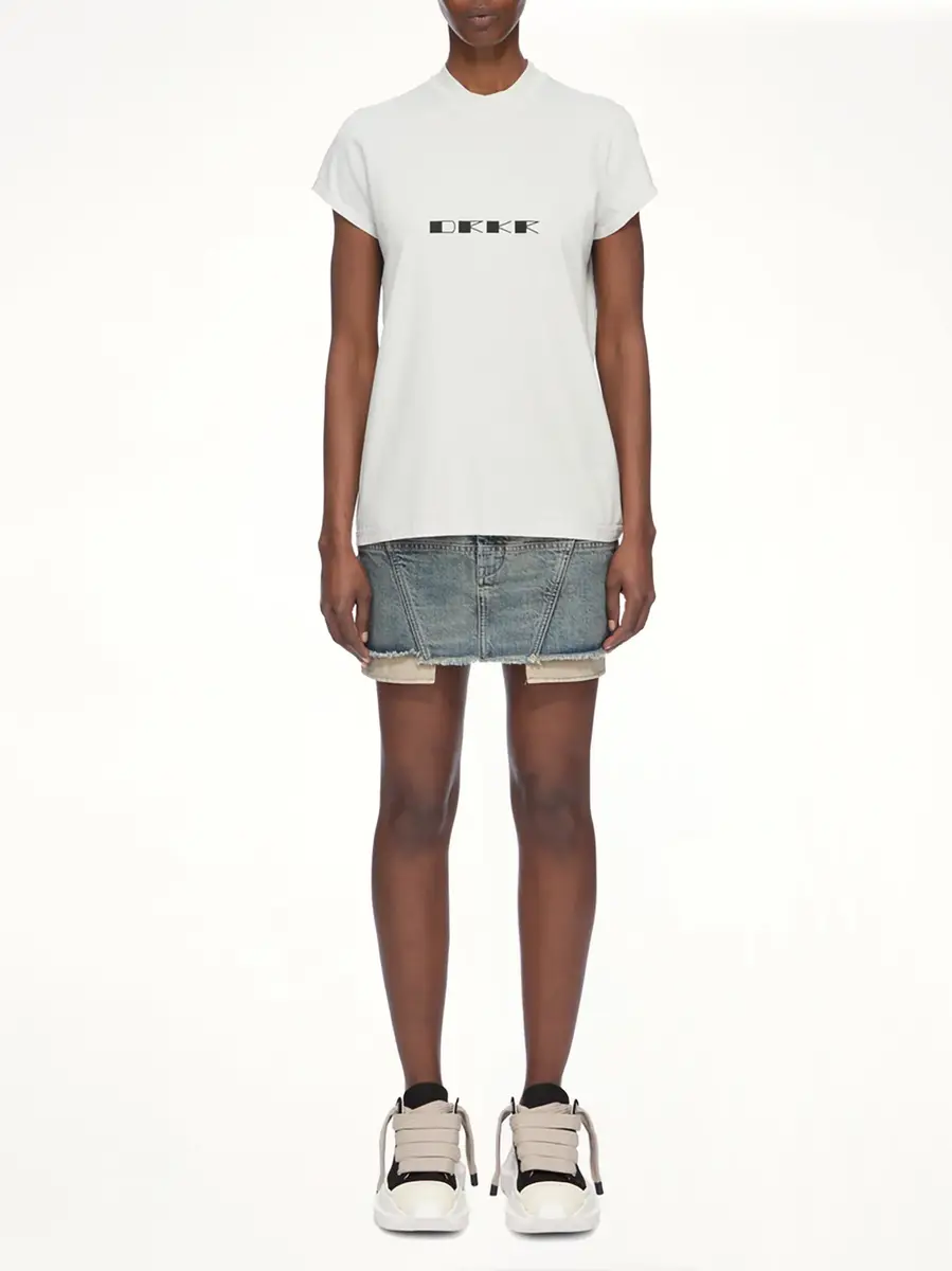 RICK OWENS DRKSHDW Drk Print Small Level T-shirt in Milk Wash | Thumbnail 7 RICK OWENS DRKSHDW Drk Print Small Level T-shirt in Milk Wash | Thumbnail 7