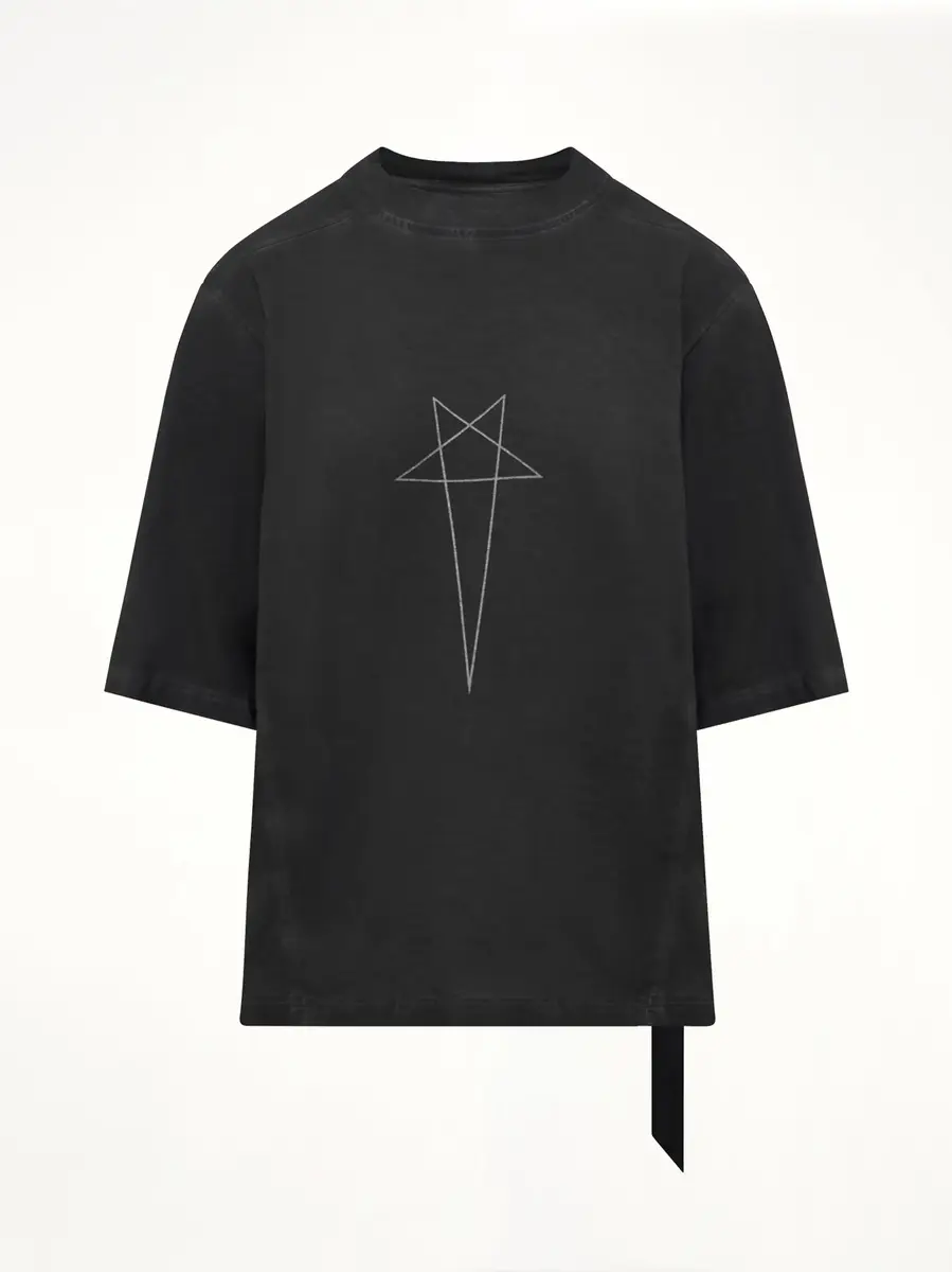 RICK OWENS DRKSHDW Pentagram Print Walrus T-shirt in Faded Black | Thumbnail 2 RICK OWENS DRKSHDW Pentagram Print Walrus T-shirt in Faded Black | Thumbnail 2