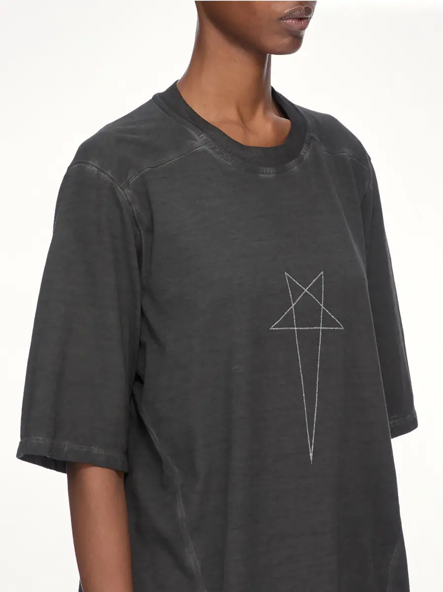 RICK OWENS DRKSHDW Pentagram Print Walrus T-shirt in Faded Black | Thumbnail 5 RICK OWENS DRKSHDW Pentagram Print Walrus T-shirt in Faded Black | Thumbnail 5