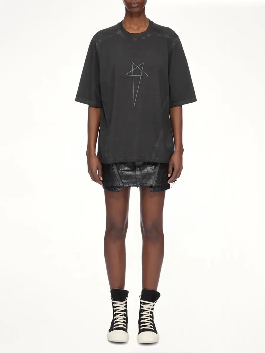 RICK OWENS DRKSHDW Pentagram Print Walrus T-shirt in Faded Black | Thumbnail 7 RICK OWENS DRKSHDW Pentagram Print Walrus T-shirt in Faded Black | Thumbnail 7