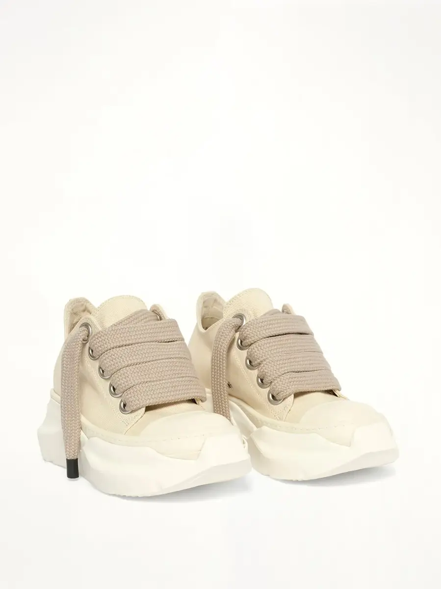 RICK OWENS DRKSHDW 13oz Denim Jumbolace Abstract Low Sneaks in Milk | Thumbnail 2 RICK OWENS DRKSHDW 13oz Denim Jumbolace Abstract Low Sneaks in Milk | Thumbnail 2