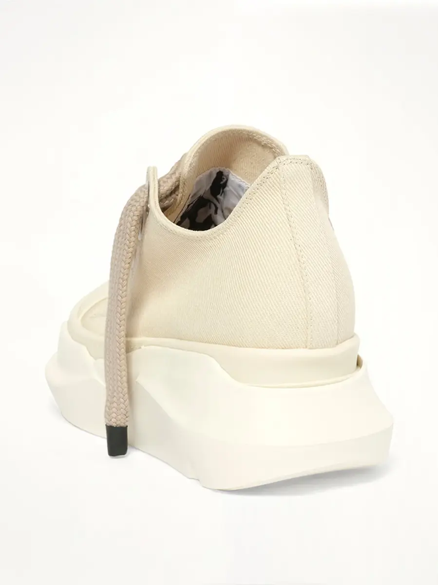 RICK OWENS DRKSHDW 13oz Denim Jumbolace Abstract Low Sneaks in Milk | Thumbnail 3 RICK OWENS DRKSHDW 13oz Denim Jumbolace Abstract Low Sneaks in Milk | Thumbnail 3